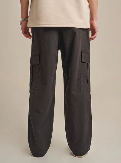 F3F Select Washed Black Casual Cargo Pants