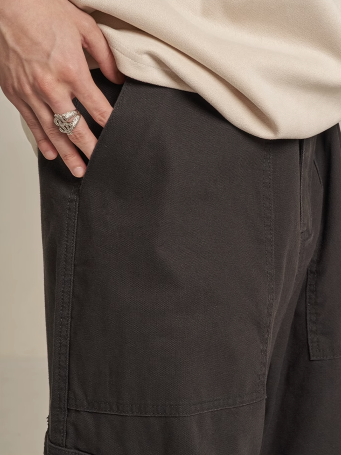 F3F Select Washed Black Casual Cargo Pants