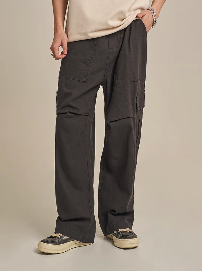 F3F Select Washed Black Casual Cargo Pants