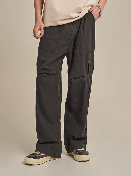 F3F Select Washed Black Casual Cargo Pants