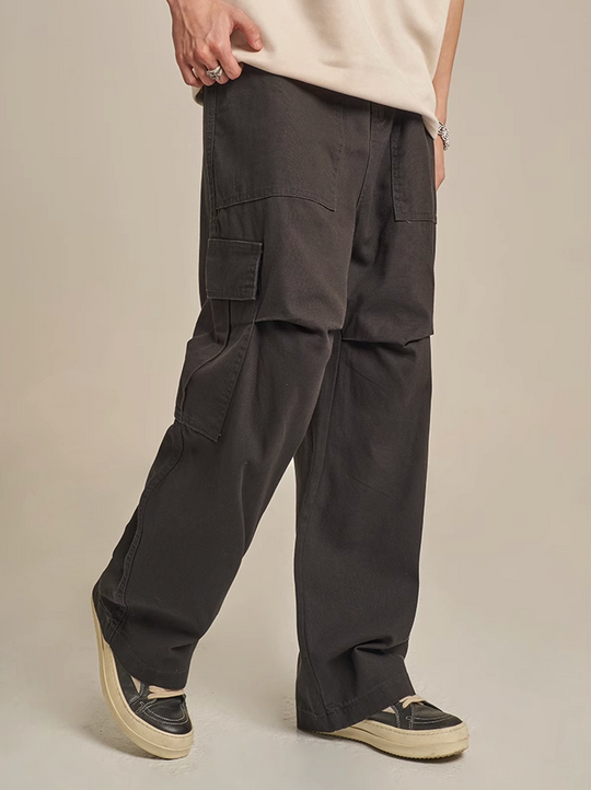 F3F Select Washed Black Casual Cargo Pants