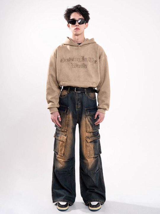 F3F Select Aged Blue Work Cargo Jeans
