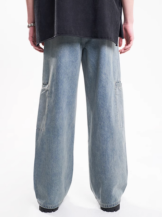 F3F Select Vintage Washed Wide Leg Work Jeans