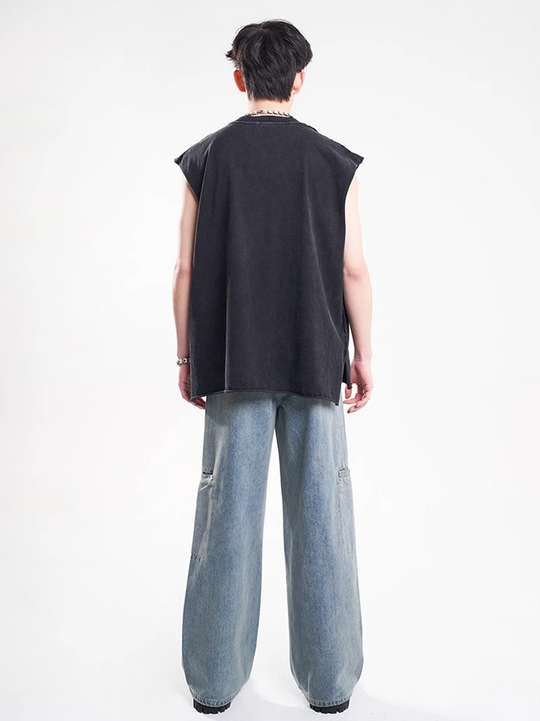 F3F Select Vintage Washed Wide Leg Work Jeans