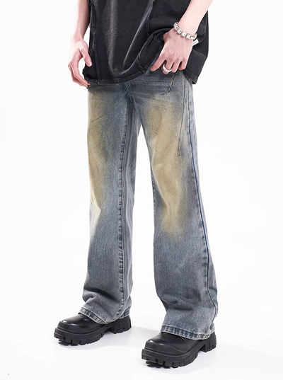 F3F Select Irregular Yellow Mud Dye Jeans