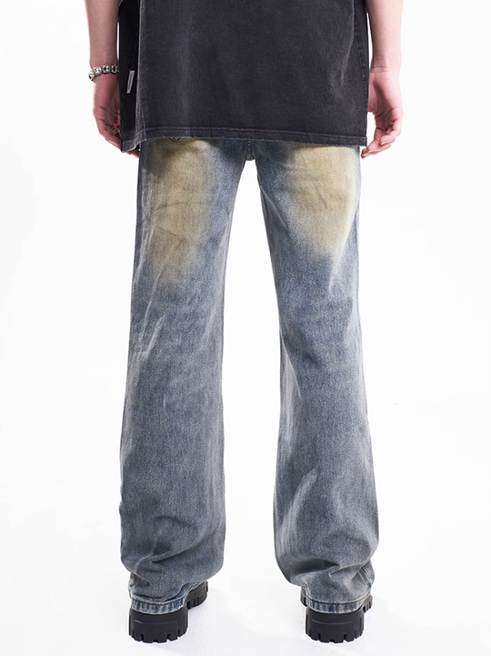 F3F Select Irregular Yellow Mud Dye Jeans