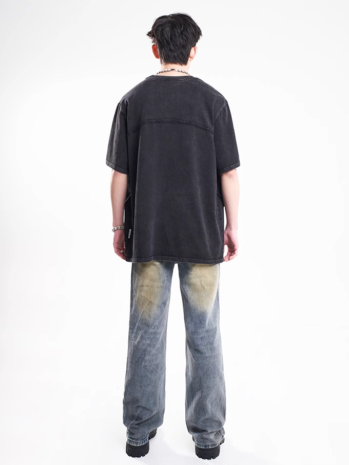 F3F Select Irregular Yellow Mud Dye Jeans
