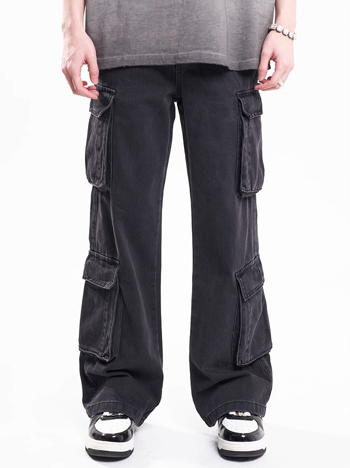 F3F Select Washed & Old Functional Multi Pocket Work Cargo Pants