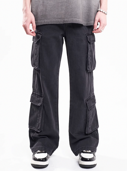 F3F Select Washed & Old Functional Multi Pocket Work Cargo Pants