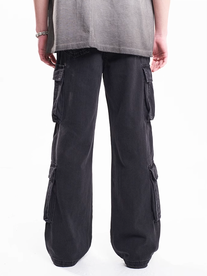 F3F Select Washed & Old Functional Multi Pocket Work Cargo Pants