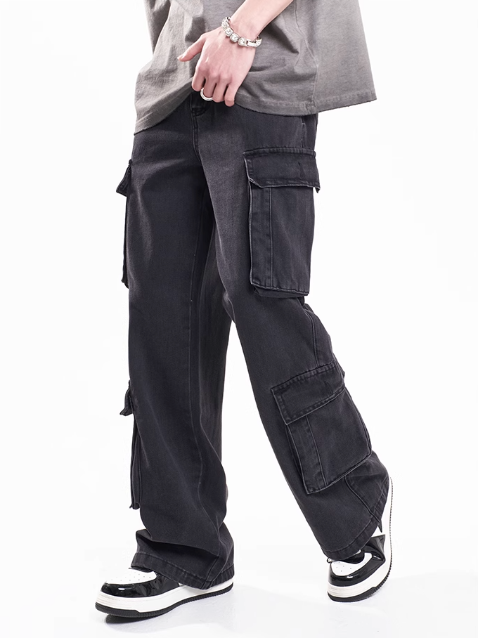 F3F Select Washed & Old Functional Multi Pocket Work Cargo Pants