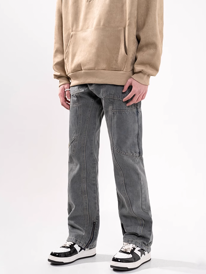 F3F Select Side Deconstruction Leg Zipper Design Jeans