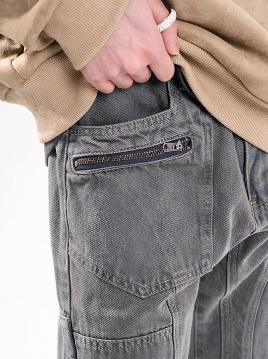 F3F Select Side Deconstruction Leg Zipper Design Jeans