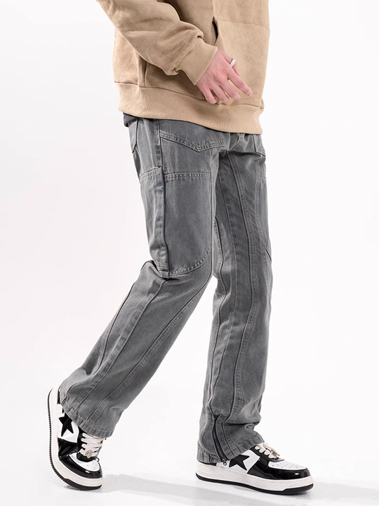 F3F Select Side Deconstruction Leg Zipper Design Jeans