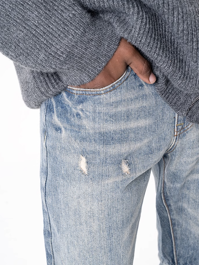 F3F Select Cracked Washed Old Jeans