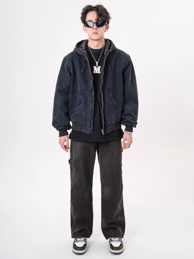 F3F Select Retro Washed Distressed Strappy Work Pants