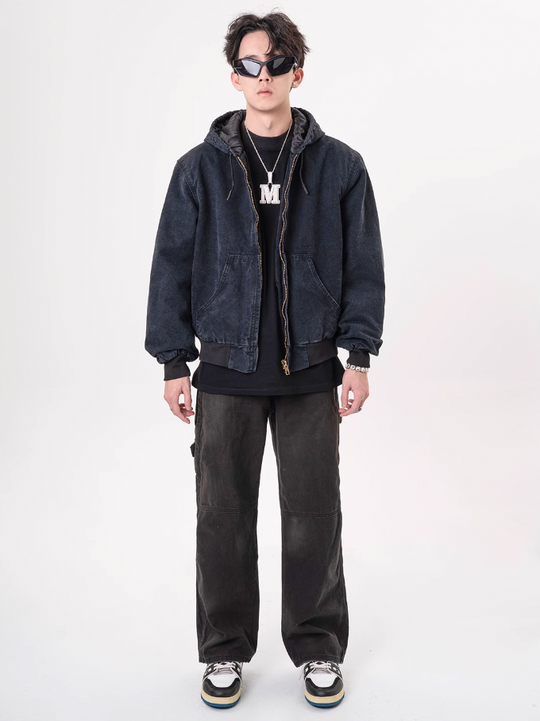 F3F Select Retro Washed Distressed Strappy Work Pants