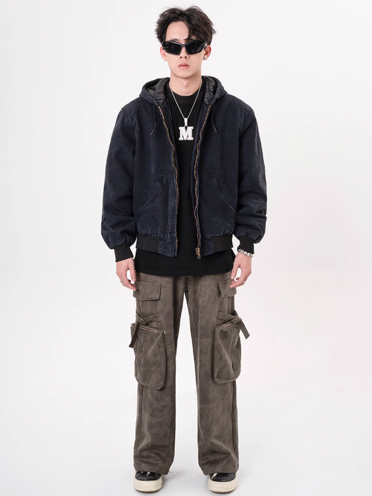 F3F Select Texture Suede Multi Pocket Work Cargo Pants