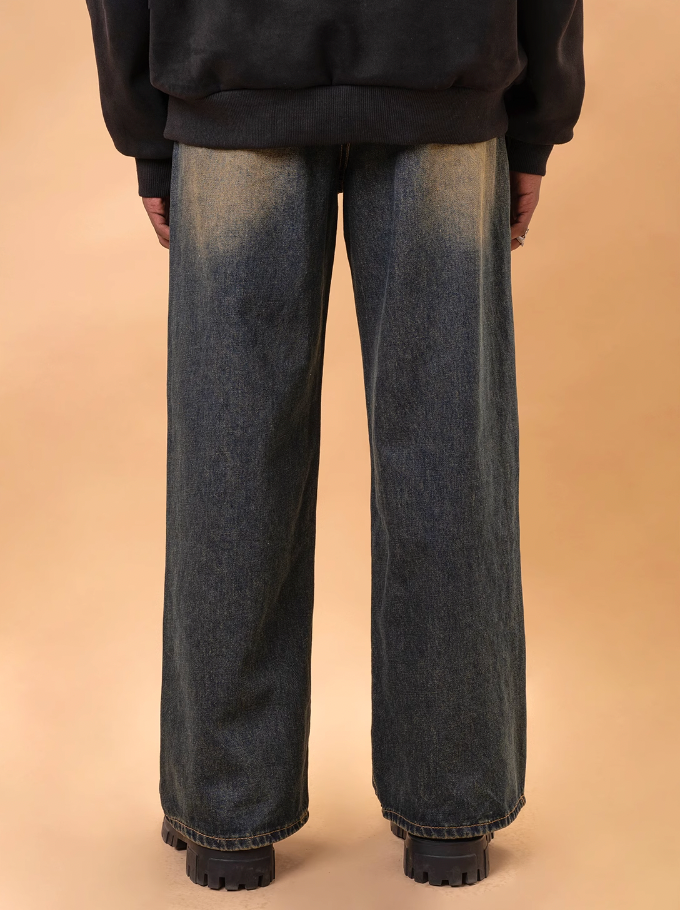 F3F Select Star Rivets Washed Distressed Jeans