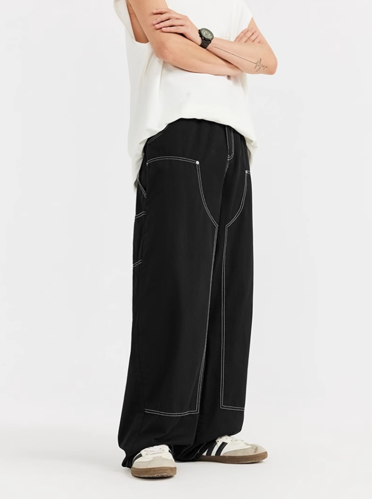 F3F Select Washed Lumberjack Wide Legged Work Pants