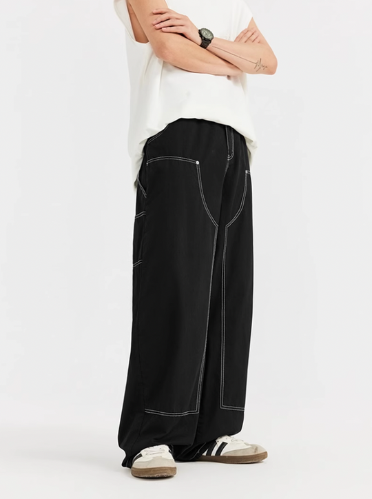 F3F Select Washed Lumberjack Wide Legged Work Pants