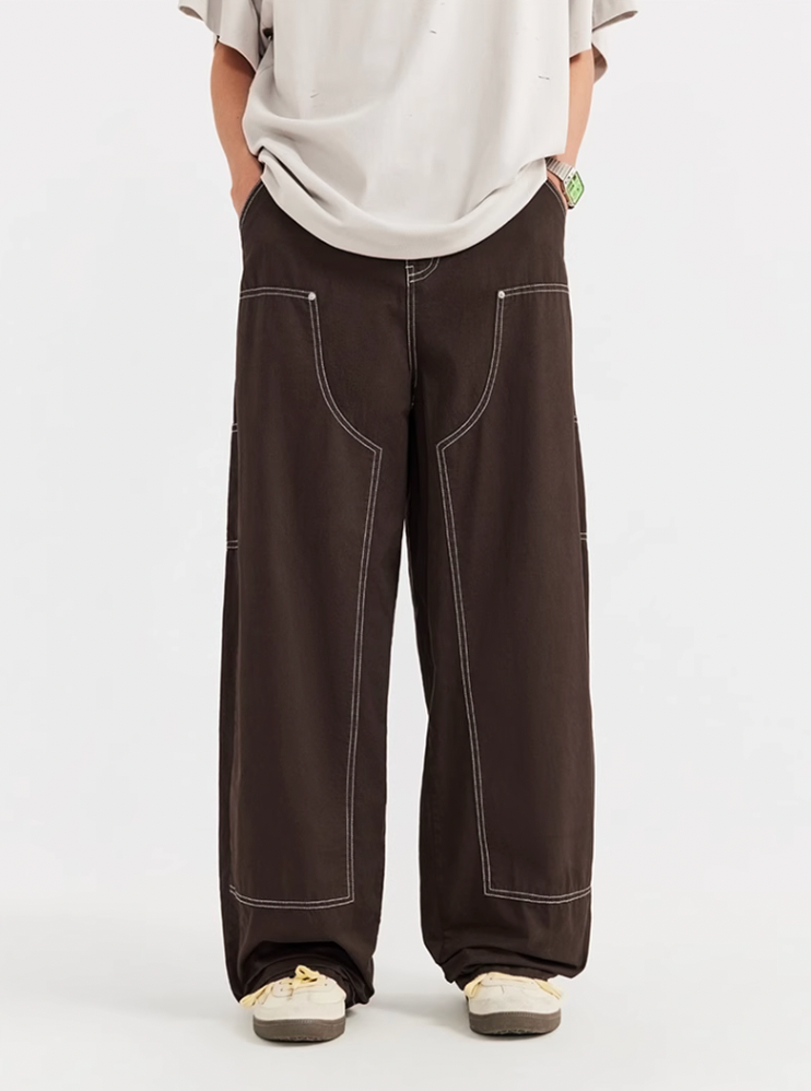 F3F Select Washed Lumberjack Wide Legged Work Pants