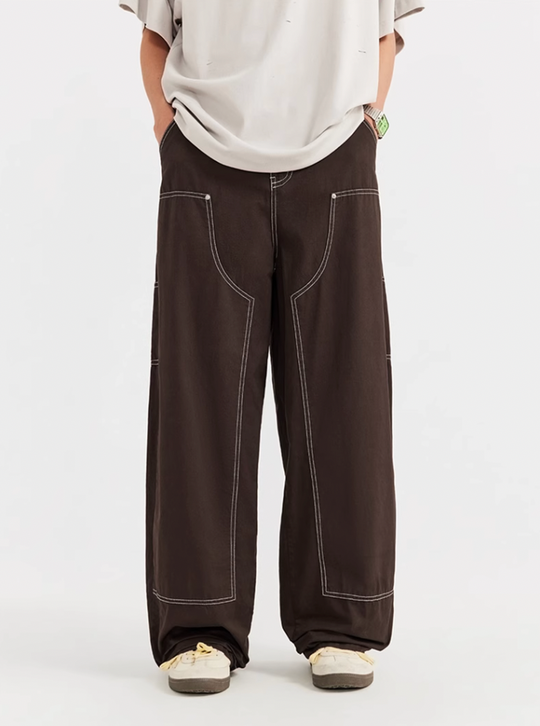 F3F Select Washed Lumberjack Wide Legged Work Pants