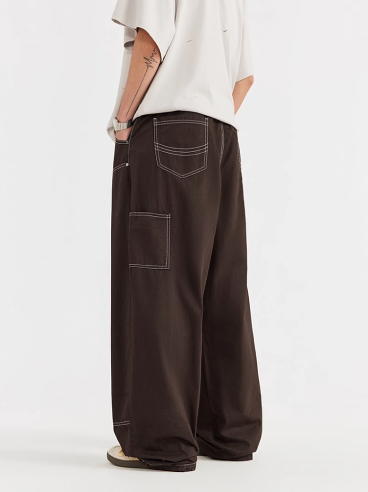 F3F Select Washed Lumberjack Wide Legged Work Pants