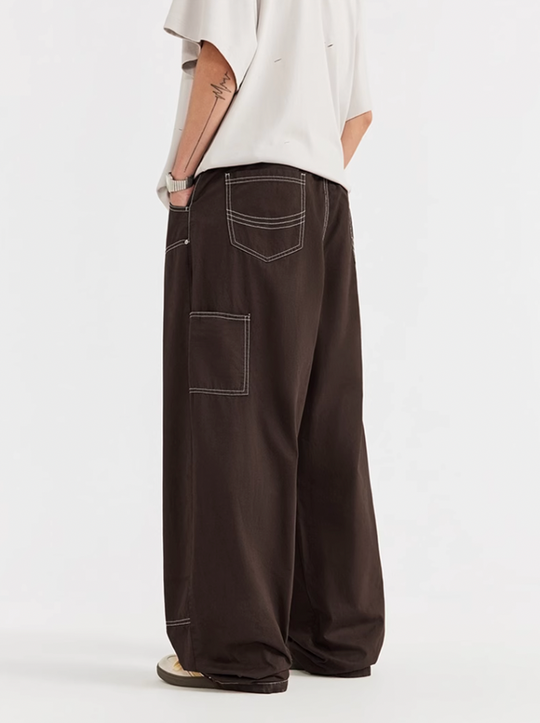 F3F Select Washed Lumberjack Wide Legged Work Pants