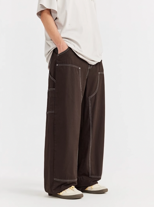 F3F Select Washed Lumberjack Wide Legged Work Pants