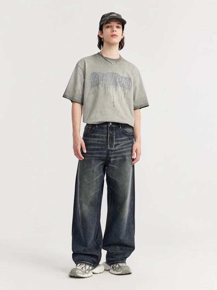 F3F Select Vintage Washed & Old Frayed Blue Jeans