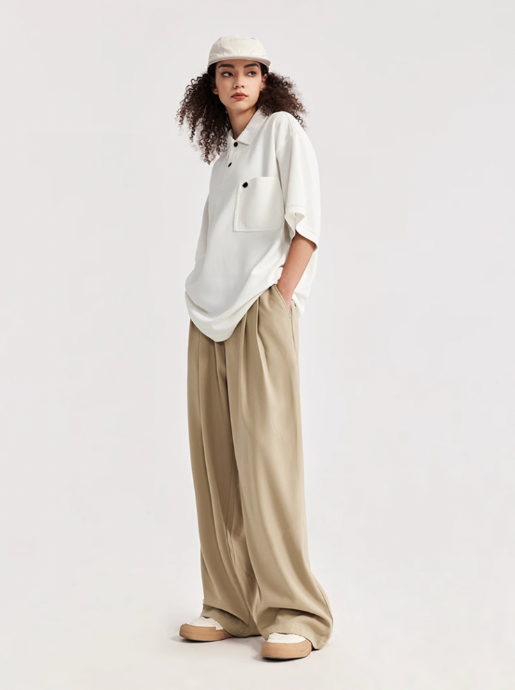 F3F Select Wide Leg Tuck Casual Suit Pants