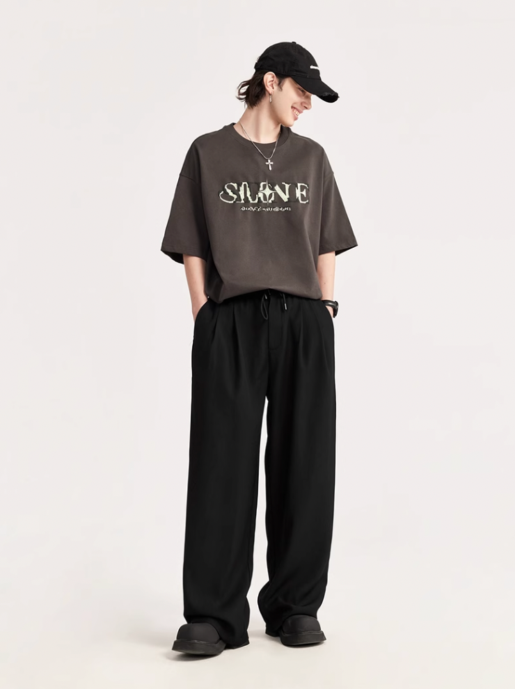 F3F Select Wide Leg Tuck Casual Suit Pants