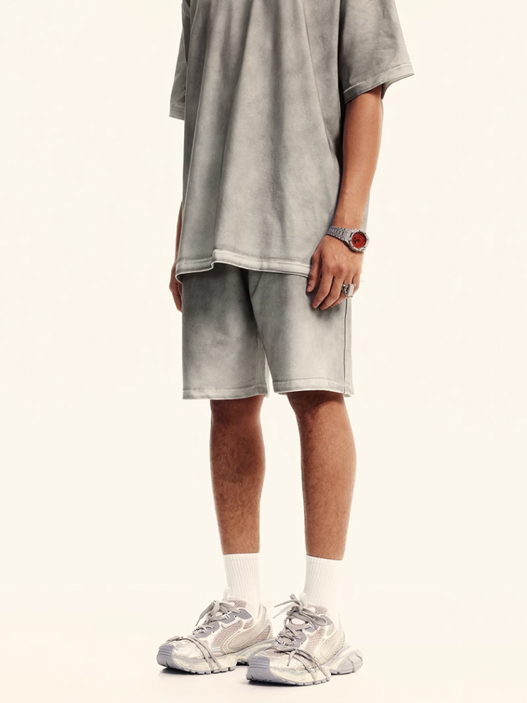 F3F Select Washed Old Dirty Dye Short Sweatpants