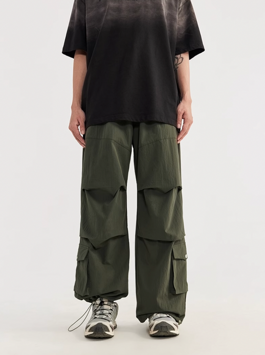 F3F Select Multi Pocket Pleated Wide Leg Work Cargo Pants