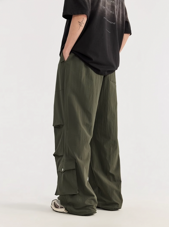 F3F Select Multi Pocket Pleated Wide Leg Work Cargo Pants
