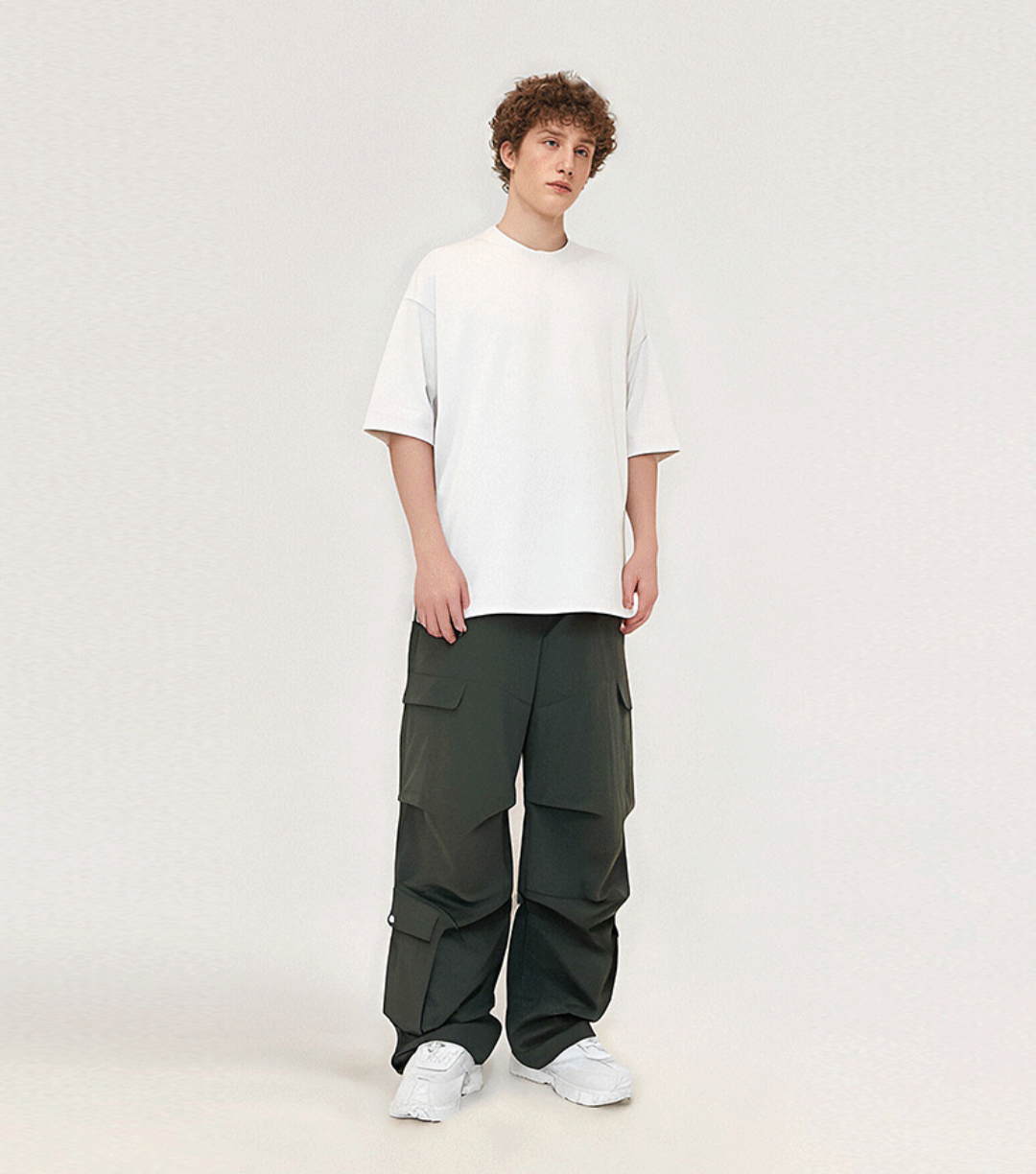F3F Select Multi Pocket Pleated Wide Leg Work Cargo Pants