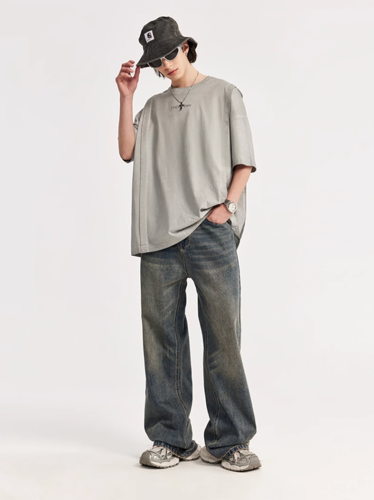 F3F Select Retro Washed Distressed Blue Jeans