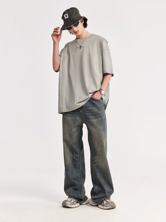 F3F Select Retro Washed Distressed Blue Jeans