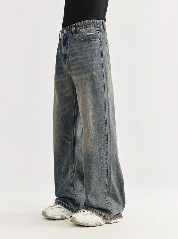 F3F Select Retro Washed Distressed Blue Jeans