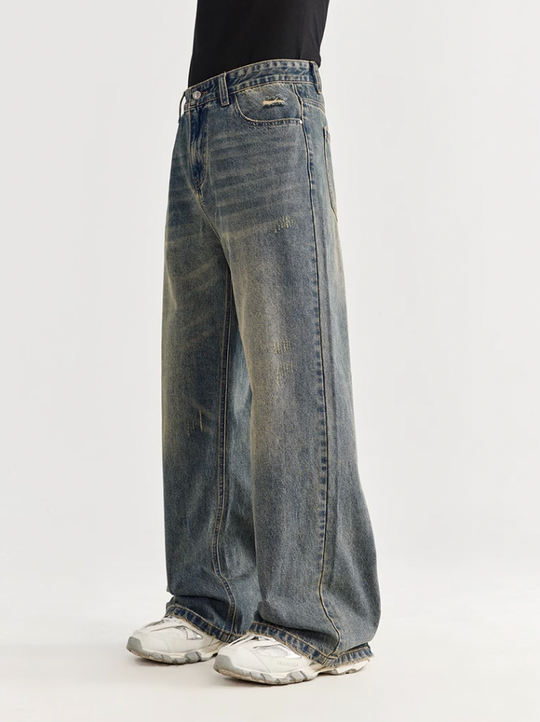 F3F Select Retro Washed Distressed Blue Jeans