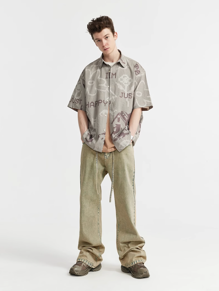 F3F Select Yellow Mud Dyed Old Washed Micro Jeans