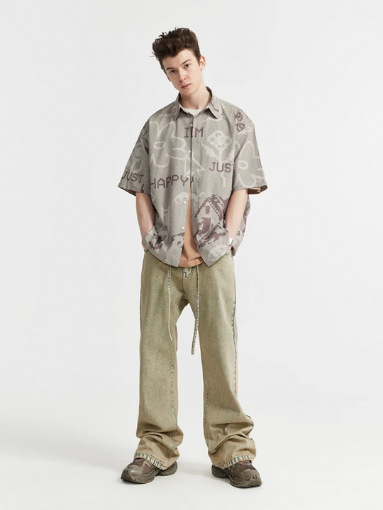 F3F Select Yellow Mud Dyed Old Washed Micro Jeans