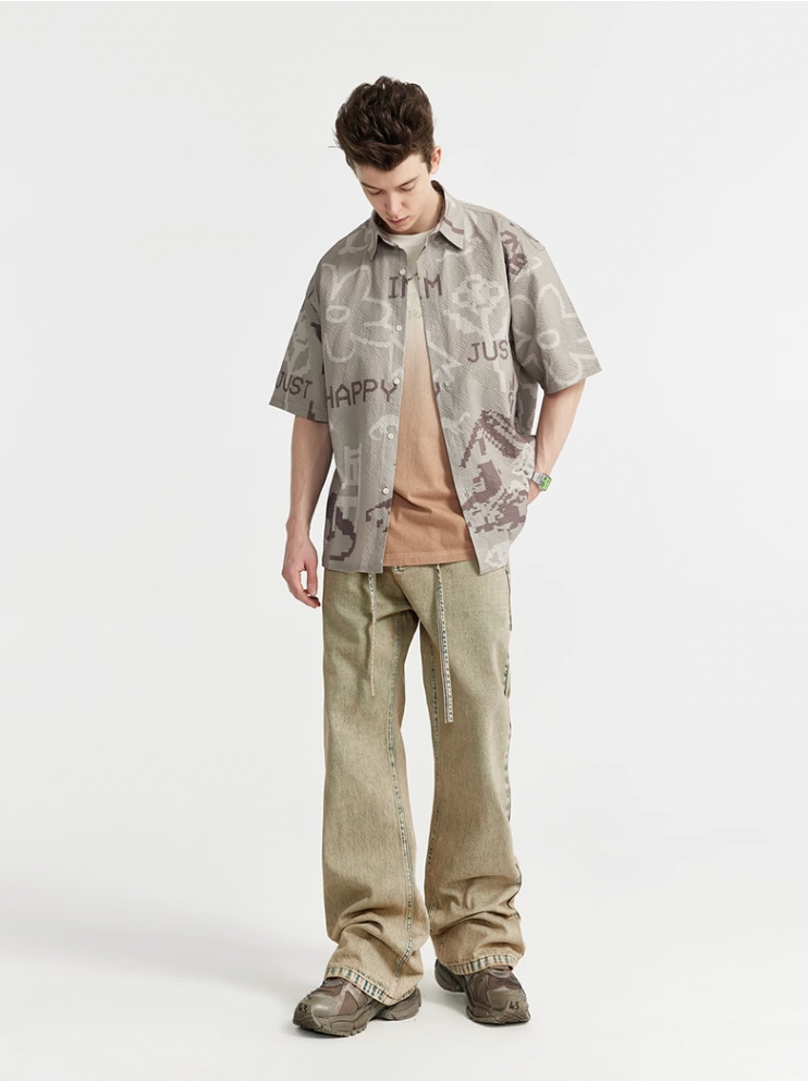 F3F Select Yellow Mud Dyed Old Washed Micro Jeans