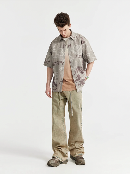 F3F Select Yellow Mud Dyed Old Washed Micro Jeans