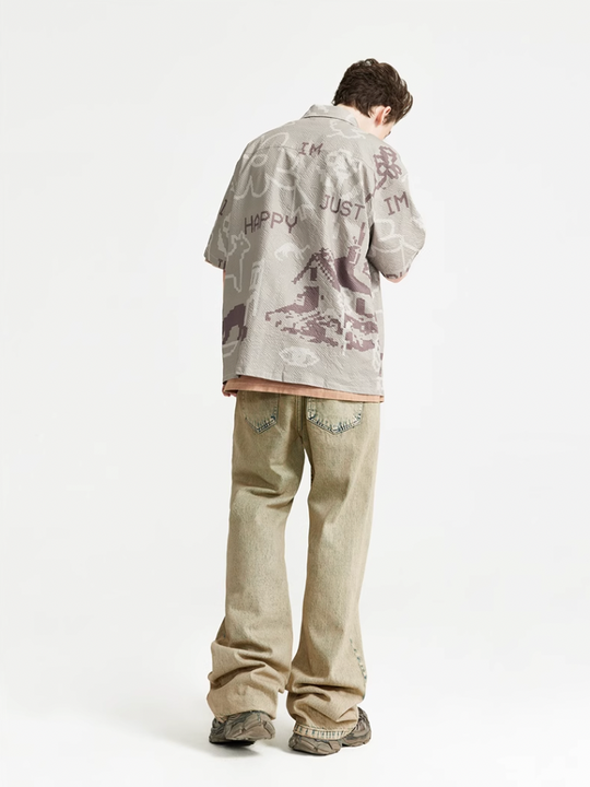 F3F Select Yellow Mud Dyed Old Washed Micro Jeans