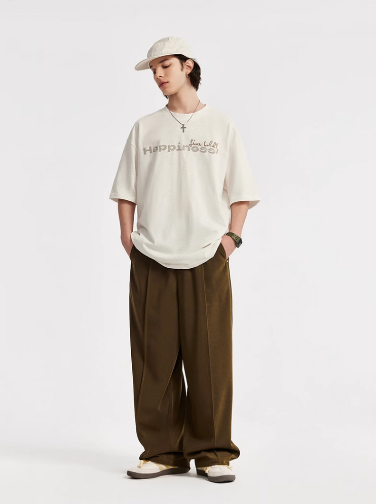 F3F Select Glossy Wide Leg Casual Suit Pants