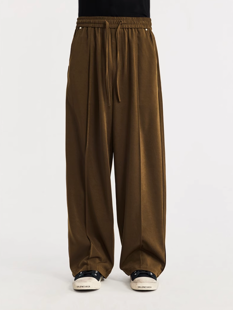 F3F Select Glossy Wide Leg Casual Suit Pants