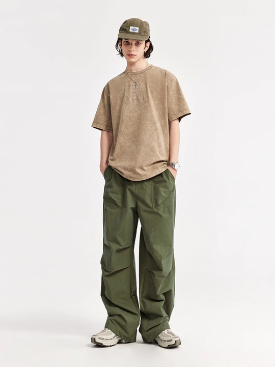 F3F Select Double Pleated Paratrooper Wide Leg Work Pants
