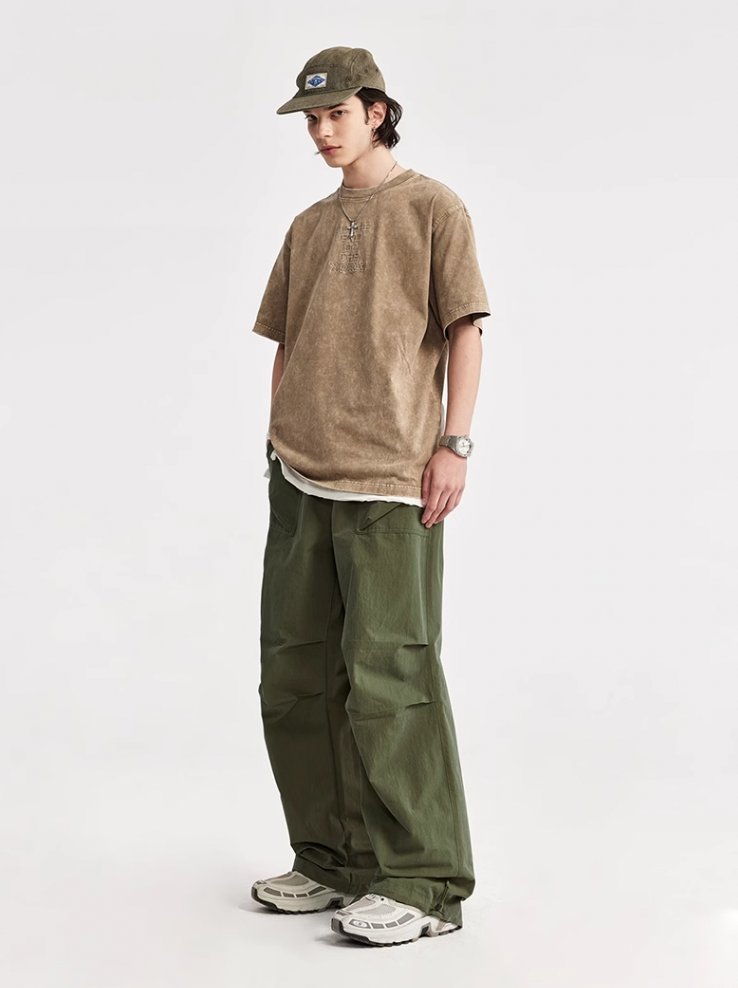 F3F Select Double Pleated Paratrooper Wide Leg Work Pants